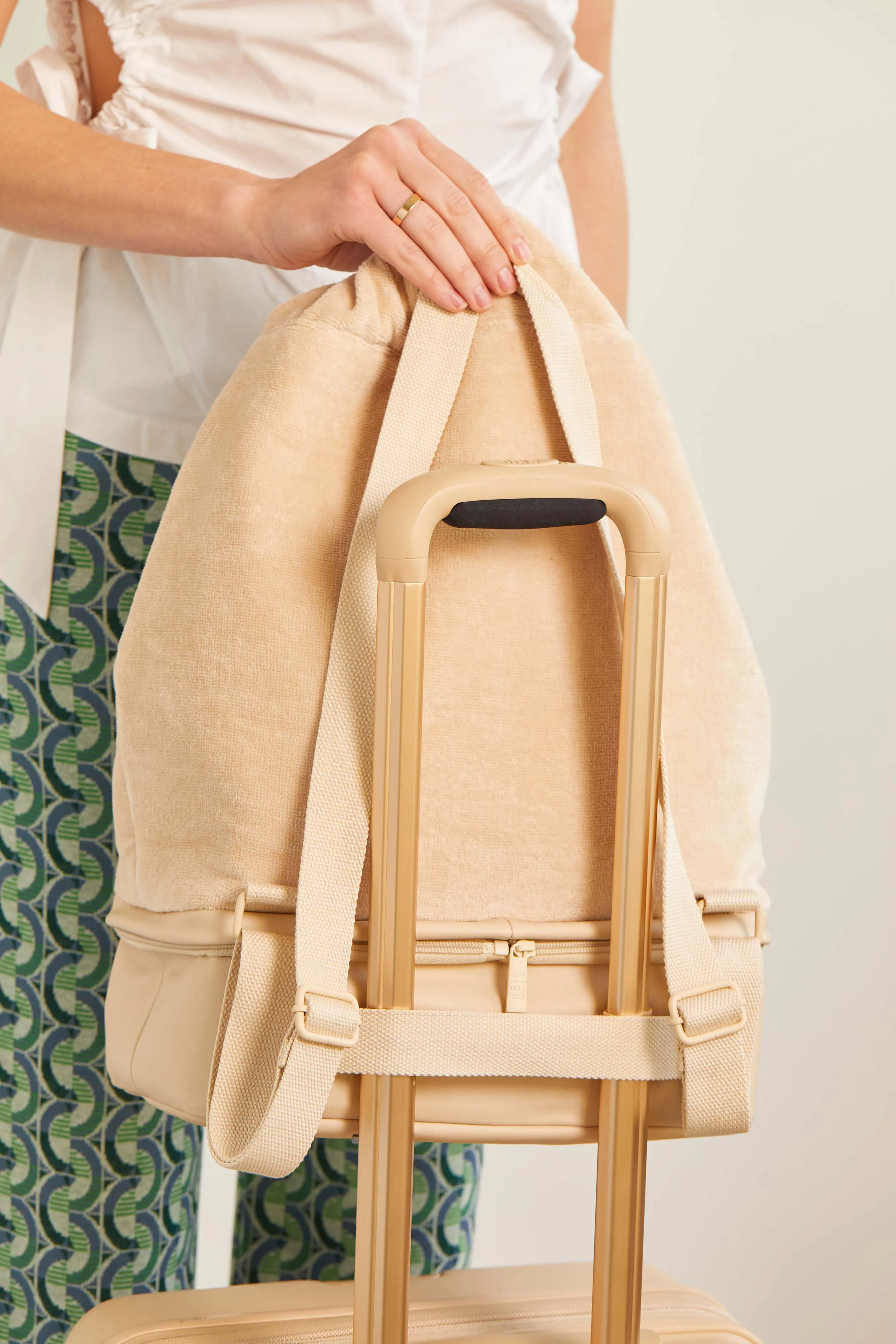The Terry Backpack Cooler in Beige - Image 6