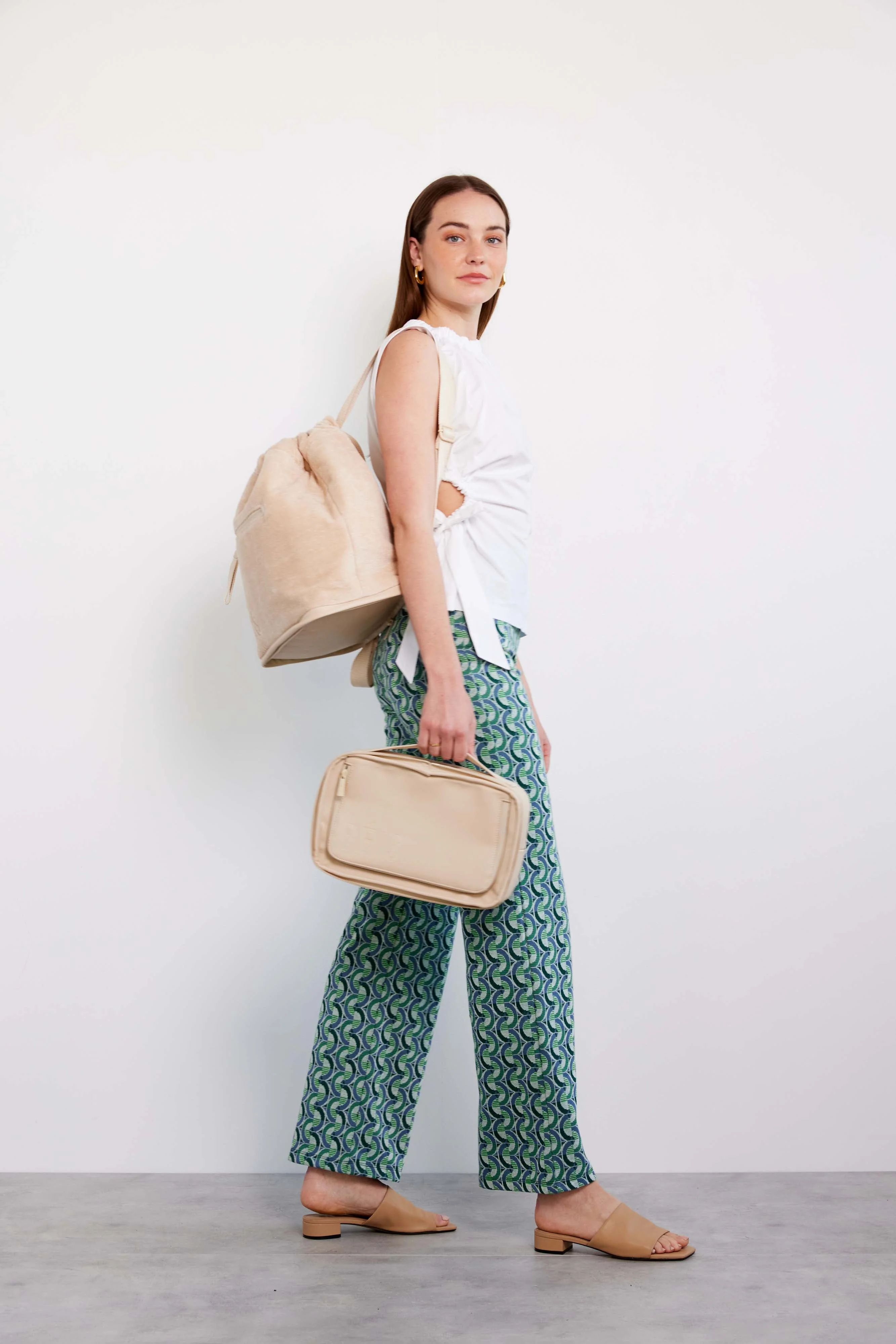 The Terry Backpack Cooler in Beige - Image 9