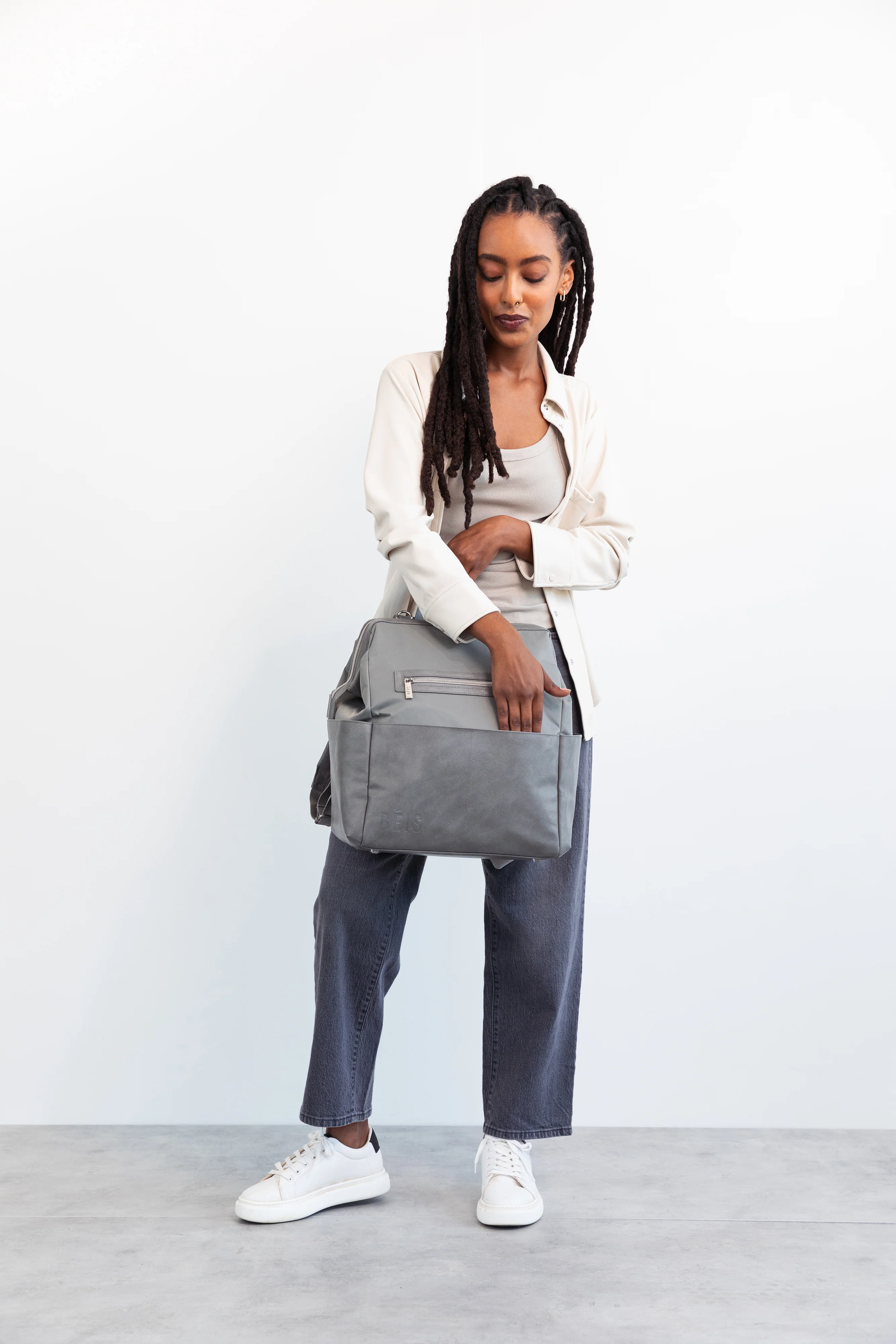 The Backpack Diaper Bag in Grey - Image 14