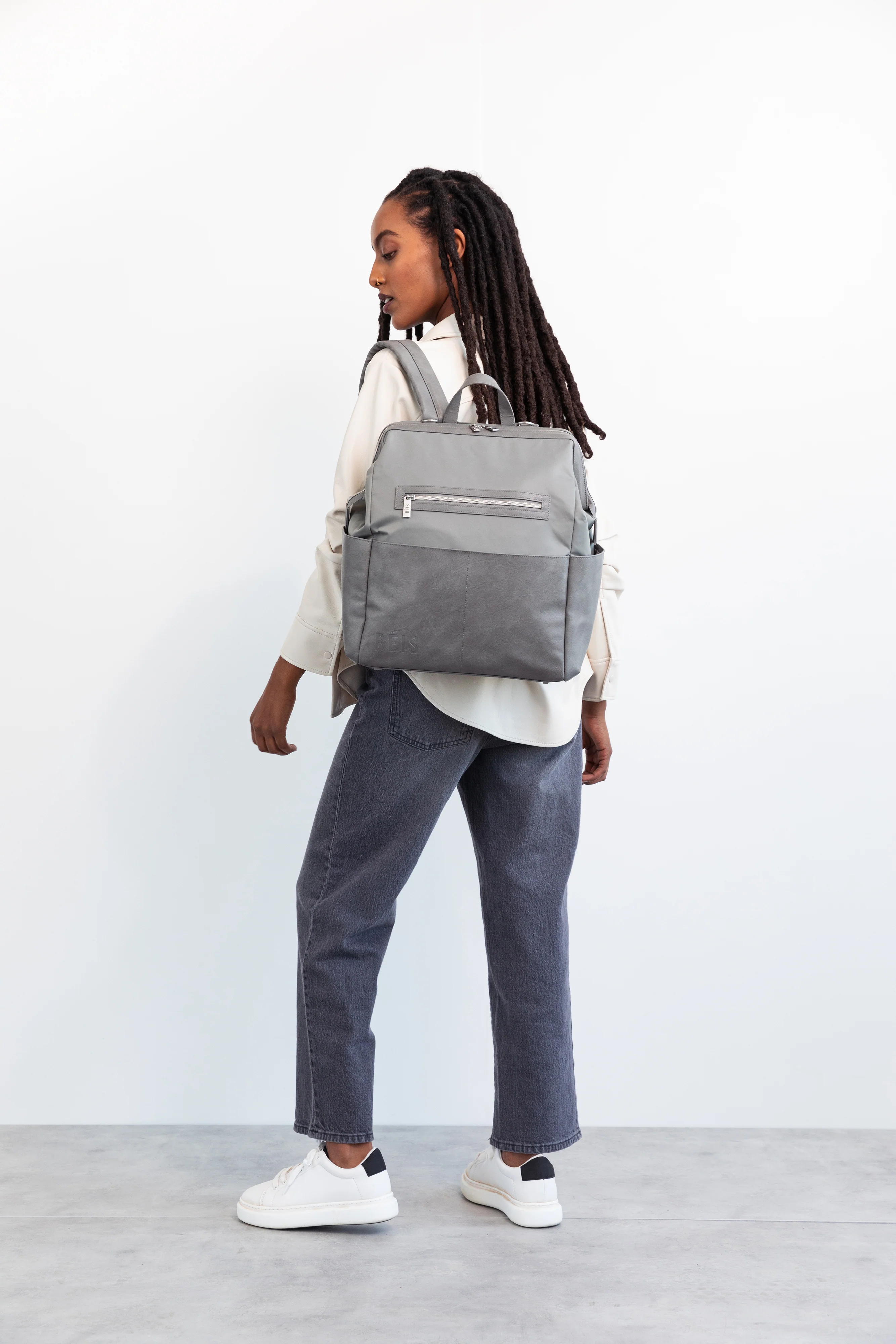 The Backpack Diaper Bag in Grey - Image 5
