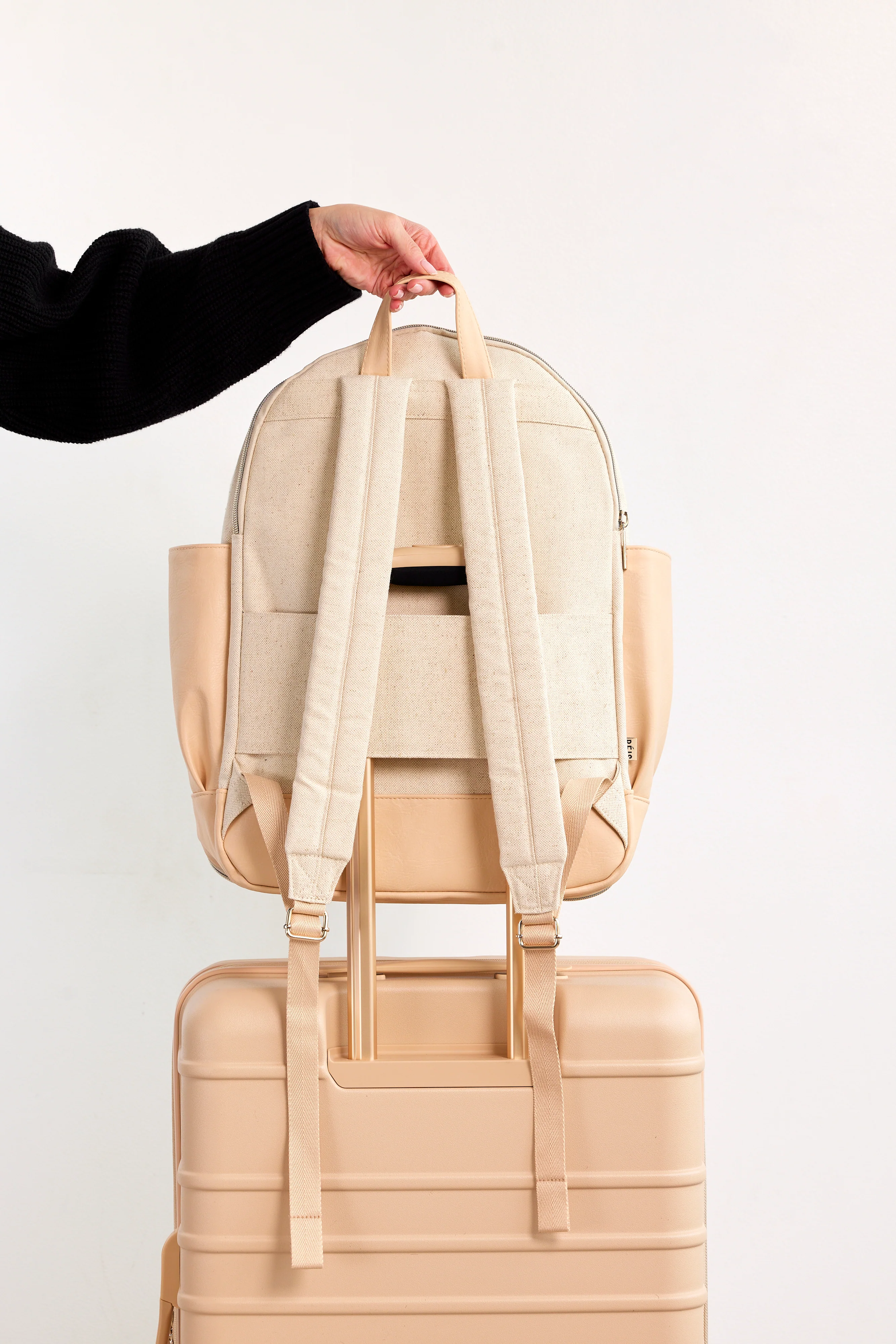 The Travel Backpack in Beige - Image 16