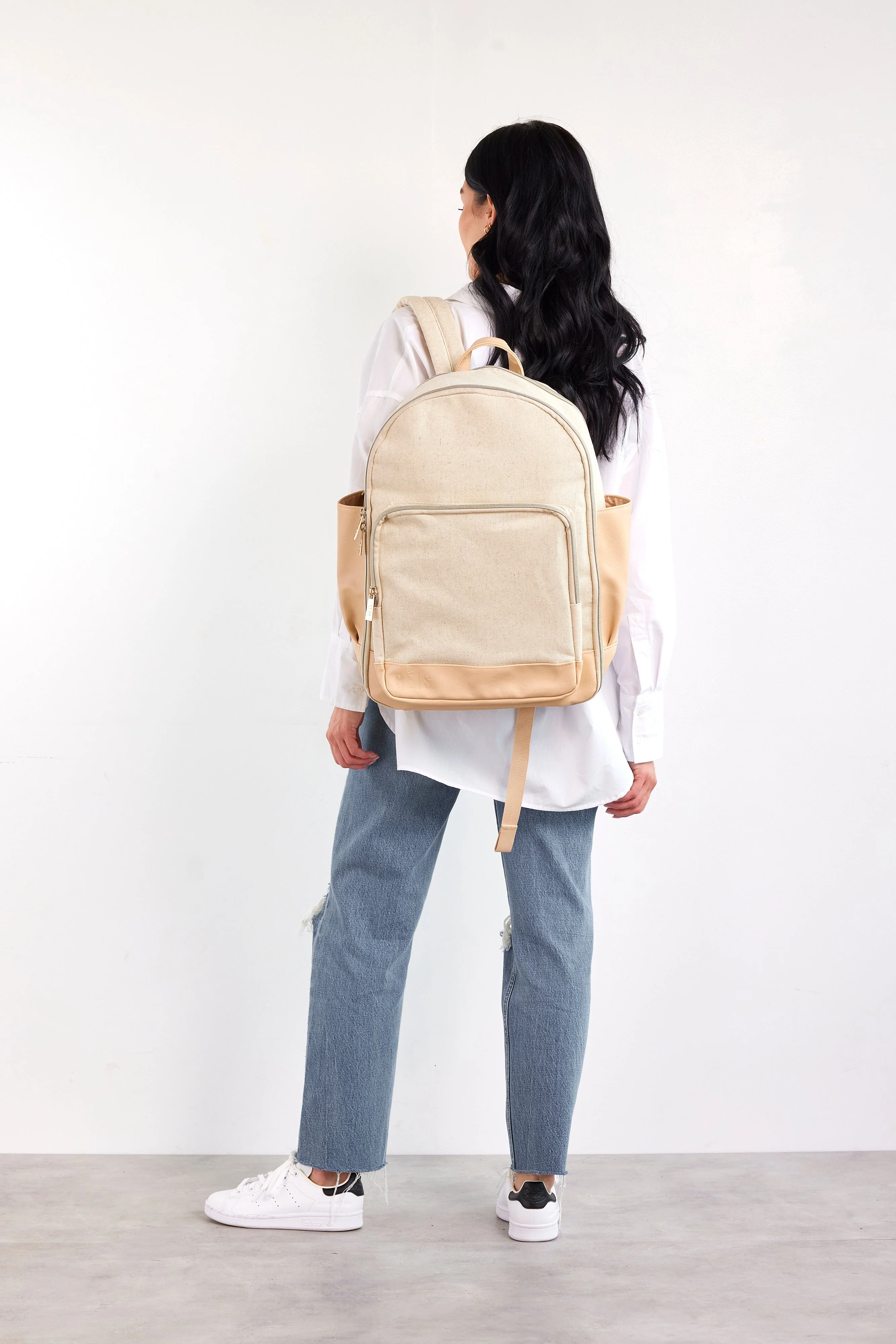 The Travel Backpack in Beige - Image 4