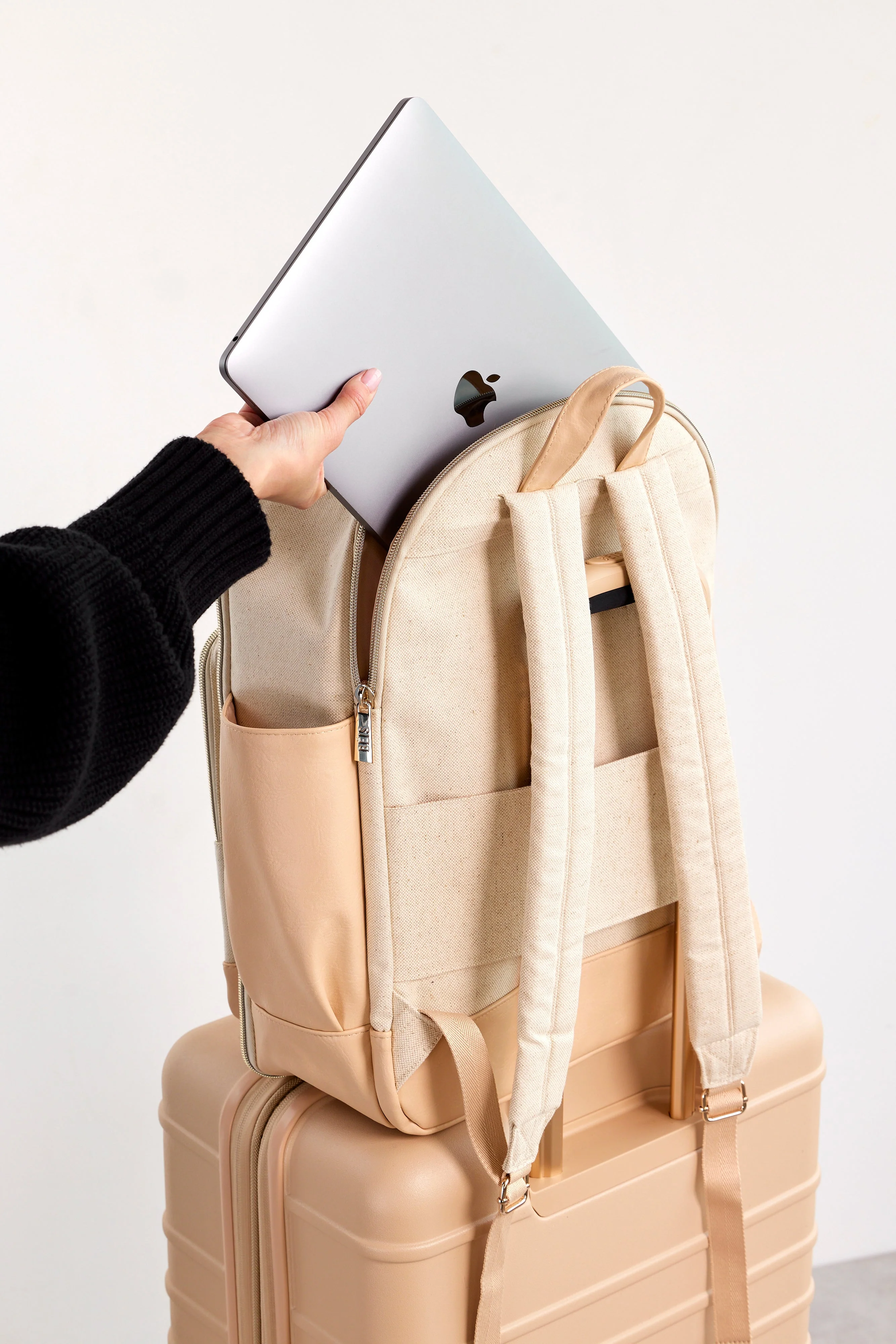 The Travel Backpack in Beige - Image 5