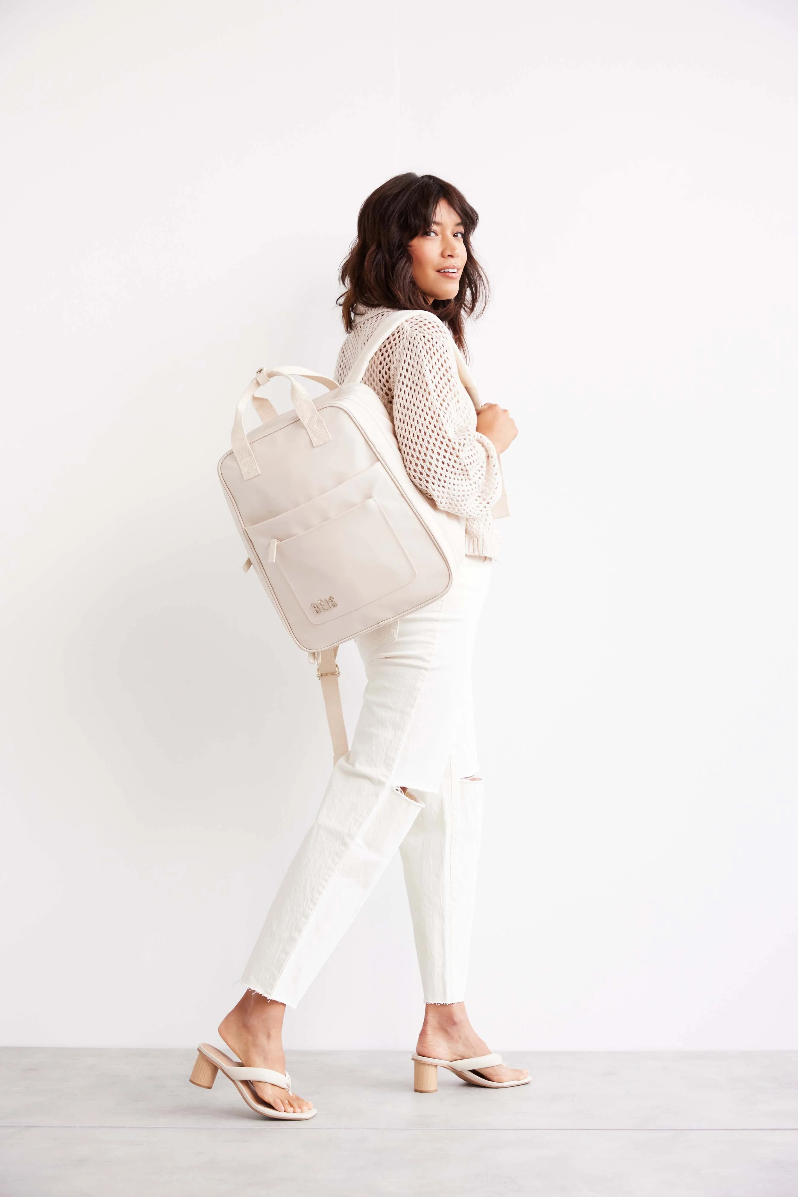 The Expandable Backpack in Beige - Image 13