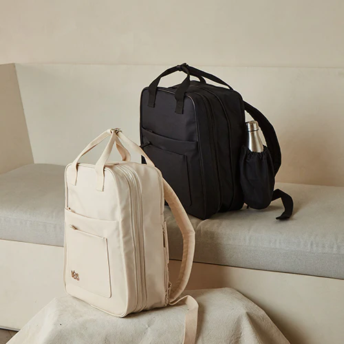 The Expandable Backpack in Beige - Image 14