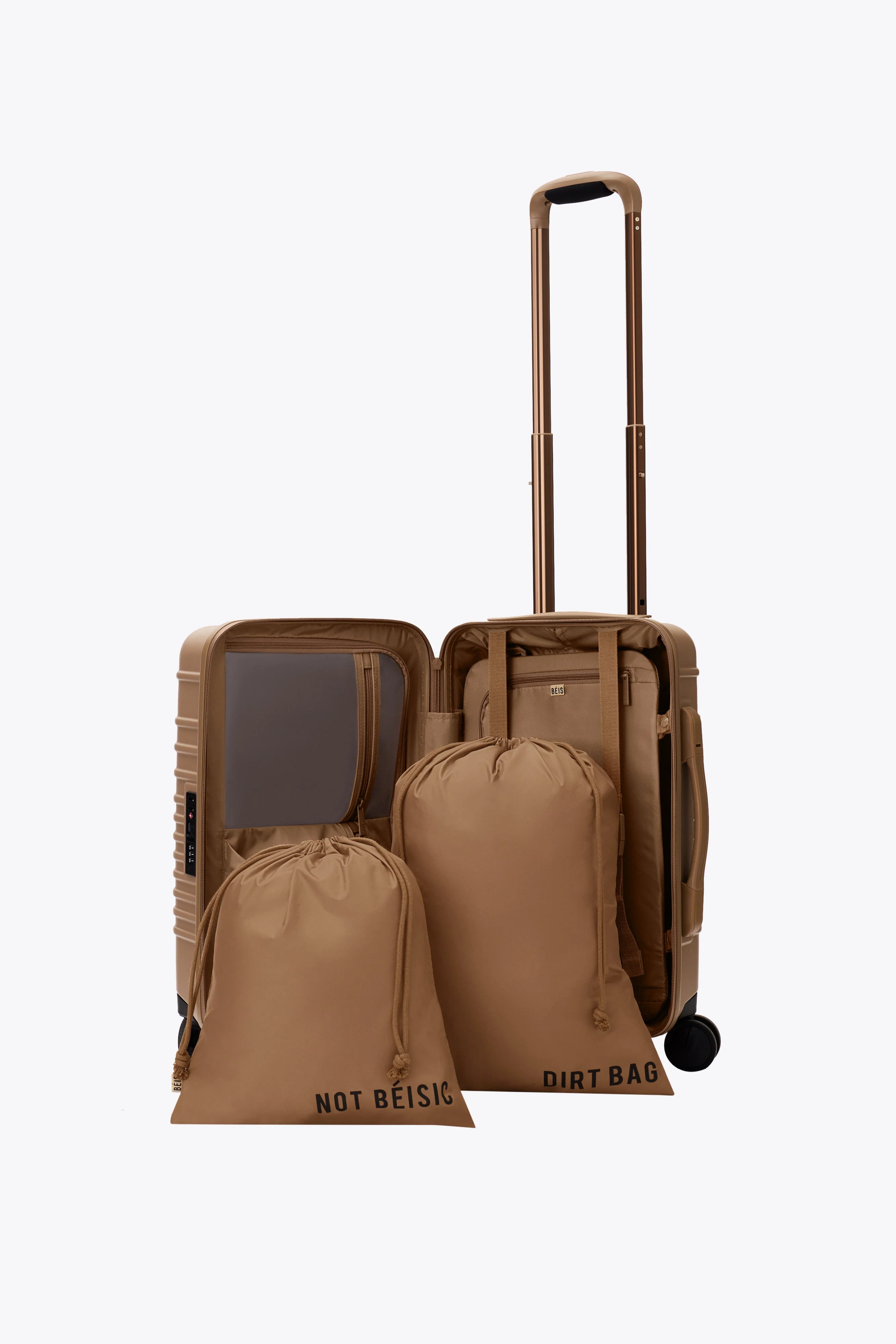 The Small Carry-On Roller in Camel - Image 4