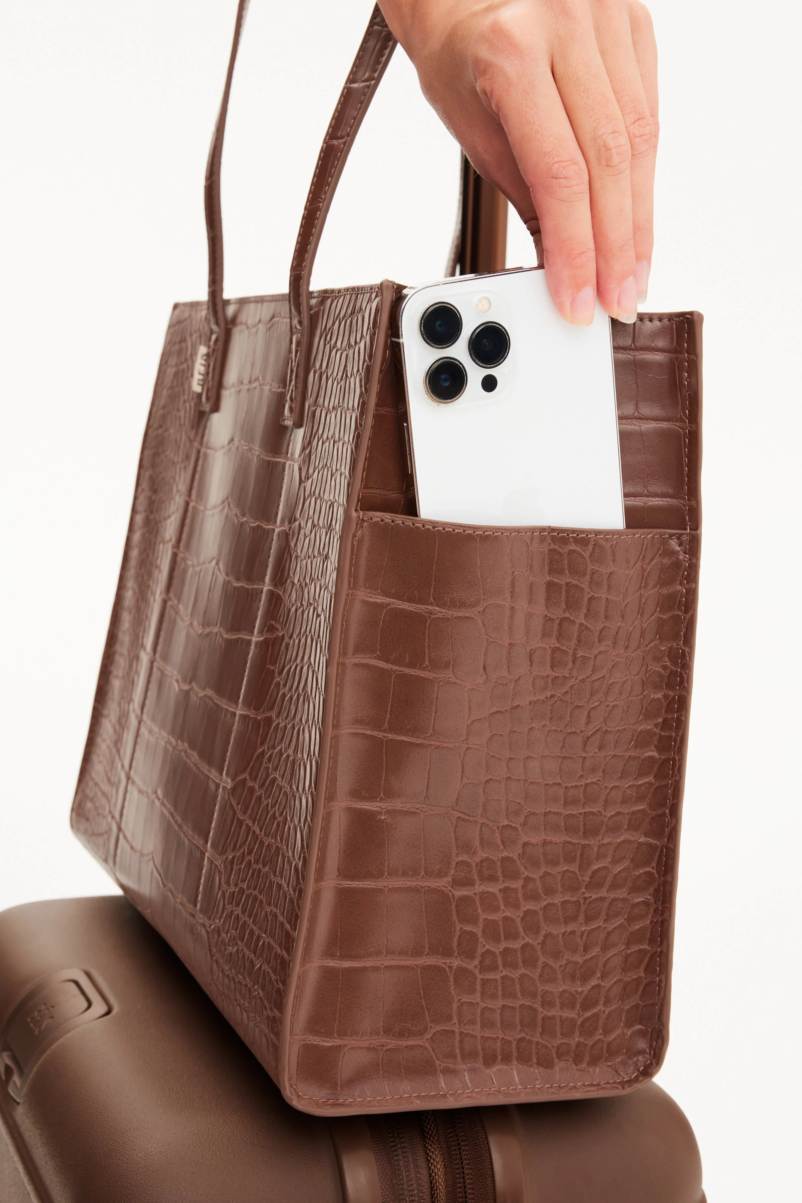 The Work Tote in Maple Croc - Image 10